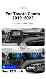 24.6" Android 14 Dual Screen Head Unit for Toyota Camry Android Head Unit Aotsr