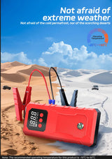 Portable Car Jump Starter Power Bank Emergency Booster Wireless Charging 12V Auto Starting Device High Brightness 10000mAh