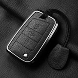 Aluminum Alloy Goatskin Car Key Case Cover For VW Golf 7 mk7 Skoda Octavia A7 Tiguan MK2 SEAT Ateca Leon FR 2 Ibiza