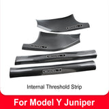 For Tesla Model Y 3 Juniper Highland Front Rear Door Bumper Sill Protector Seat Guard Plate Anti-Scratch Interior Accessories