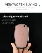 Aluminum Alloy Goatskin Car Key Case Cover For Lincoln Continental MKC MKZ MKX 2017 2018 2019 Navigator Nautilus keychain