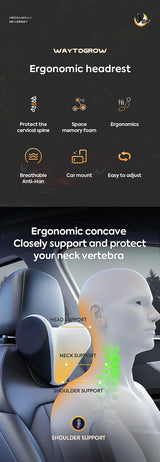 Premium Adjustable Memory Foam Car Neck Pillow with Ice Silk Fabric Accessory NONE