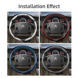 Durable Carbon Fiber Steering Cover for Citroen C4 X Car Interior Accessory Hocasen