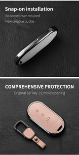 Aluminum Alloy Goatskin Car Key Case Cover For HUAWEI Aito M5 M7 2022 Car Key Case Protect Fob