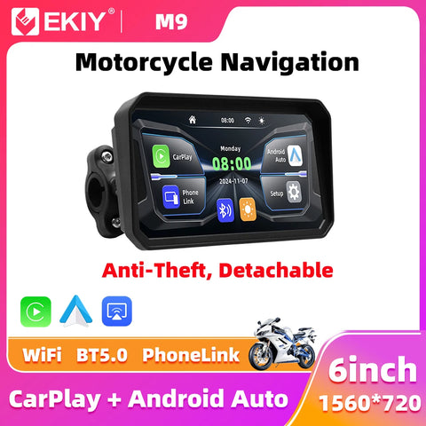 6.0" Wireless CarPlay Moto GPS for Universal Android Head Unit EKIY