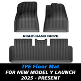 For Tesla New Model Y Launch 2025  Juniper 2025+ Floor Mat TPE Carpet Waterproof Weather-resistant Foot Pads Mats