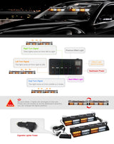 32 LED Emergency Strobe Light Bar Universal Windshield Car Interior Accessory MAGIC COLORM