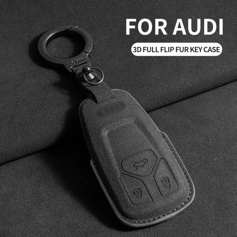 Suede Car Key Case Cover for Audi A6 A4 A7 Q5 A5 A4 B9 Q5 Q7 TT TTS 8S 2016 2017 Car Interior Accessory OEM