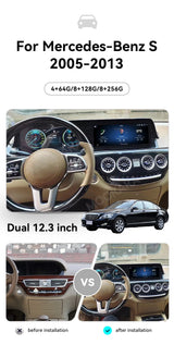 Dual Screen Android Head Unit for Mercedes-Benz S-Class Android Head Unit Aotsr