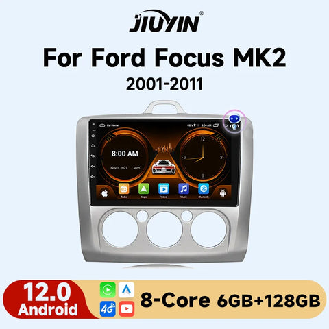 Android 12 Multimedia GPS Navigation for Ford Focus 2004–2015 Android Head Unit JIUYIN
