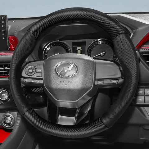 Breathable Carbon Fiber Steering Cover for Perodua Car Interior Accessory Hocasen