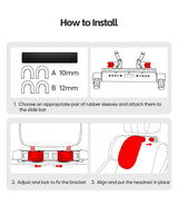 Memory Foam Car Pillow for Travel Adjustable Neck Support Cushion Universal Headrest for Passenger Seat
