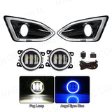 LED Fog Lights with DRL for Ford Edge 2015-2018 Car Interior Accessory MAGIC COLORM White Blue Ring