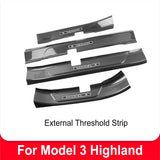 For Tesla Model Y 3 Juniper Highland Front Rear Door Bumper Sill Protector Seat Guard Plate Anti-Scratch Interior Accessories