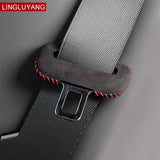 Suede Seat Belt Buckle Protector Cover Universal Fit Car Interior Accessory LINGLUYANG