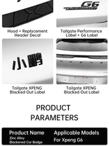 Black Front and Rear Badge for Xpeng G9 G6 P7i P5 G3i P7