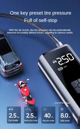 Portable Tire Inflator Rechargeable for Car Bicycle 2020-2023