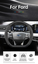 Carbon Fiber Texture Steering Wheel Cover for Ford Focus Car Interior Accessory Hocasen