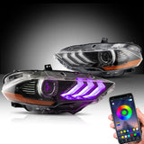 RGB Dual Beam LED Headlights for Mustang 2018-21