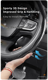 Steering Wheel Cover Carbon Fiber Texture for Citroen Car Interior Accessory Hocasen