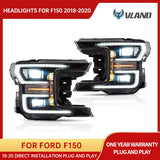 LED Dual Beam Projector Headlights for Ford F-150 2018-2020 Car Interior Accessory Vland