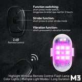 Wireless LED Strobe Warning Lights with Remote Control 2PCS LED Ambient Light MAGIC COLORM