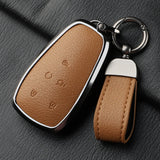 Aluminum Alloy Goatskin Car Key Case Cover For Changan Eado Unit CS35plus CS55plus CS75plus Car Key Protection Shell Accessories