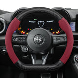 Mocha Suede Carbon Fiber Steering Cover for Alfa Romeo