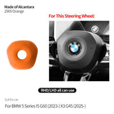 Top Suede For BMW 5er l5 G60 (2023-) X3 G45 (2025-) Steering Wheel Panel Cover Boot Car Premium Interior Accessories Style B