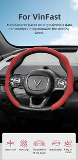 Perforated Leather Steering Cover for Vinfast Models Car Interior Accessory Hocasen