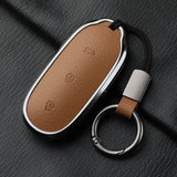 Metal and Leather Car Key Case Cover for Li Auto L7 L8 L9 Max Leading Ideal Li Auto 2023 2024