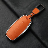 4 Button Aluminum Alloy Goatskin Car Key Case Cover for Nissan