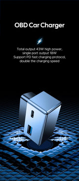 OBD Charger for Tesla with IOS 2in1 Cable OBD Charger TEKSY