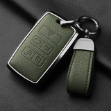 Metal and Leather Car Key Case Cover for Jaguar I-PACE Keychain Accessories
