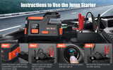 Car Jump Starter Air Pump 150PSI 26800mAh Peak Current 4250A Car Battery Booster Tire Air Compressor