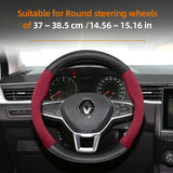 Suede Matte Carbon Steering Wheel Cover for Renault
