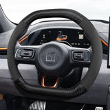 Zeekr Suede Carbon Fiber Steering Wheel Cover Trim Car Interior Accessory Hocasen