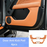 Door Anti Kick Pad for Great Wall Haval H9 2024 - Leather Scratch-resistant Sticker Parking Camera OEM Orange 4pcs