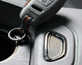For Audi A6 A7 A8 E-tron Q5 Q8 C8 D5 Gold Edge Design Suede Car Key Case Shell Keychain