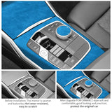For BMW 3er G20 G21 G28 Center Console Panel and Knob Cover Trim Frame Sticker Car Interior Custom Accessories Made of Alcant