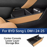 BYD Song L DM i Center Console Lower Layer Storage Box Leather Armrest Box Organizer Auto Interior Accessories
