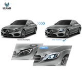 LED Matrix Headlights Black W205 15-21 Car Interior Accessory vland