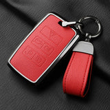 Metal and Leather Car Key Case Cover for Land Rover Range Rover Discovery Evoque Sport Velar Key Protection Shell Accessories
