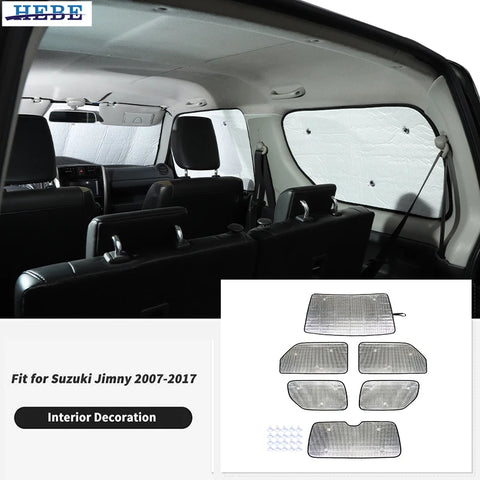 Aluminum Window Sunshade Kit for Suzuki Jimny 07-17 Car Interior Accessory HEBE
