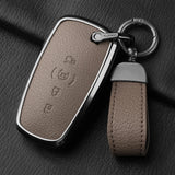 Metal and Leather Car Key Case Cover For Ford