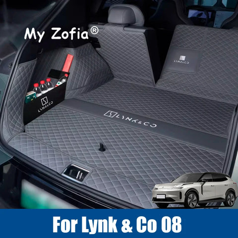 For Lynk & Co 08 EMP 2024 2025 2026 Car Boot Mat Rear Trunk Liner Cargo Leather Floor Carpet Tray Protector Accessories Mats