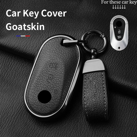 Metal and Leather Car Key Case Cover for Various Mercedes Benz Models Car Interior Accessory OEM