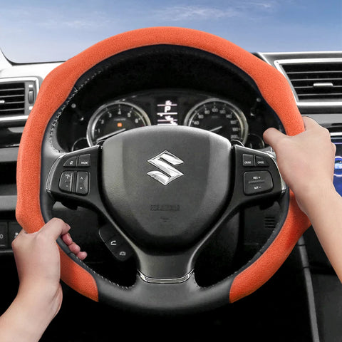 Suede Snap-On Steering Wheel Cover for Suzuki Jimny Car Interior Accessory Hocasen