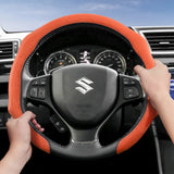Premium Suede Snap-On Steering Wheel Cover for Suzuki Car Interior Accessory Hocasen