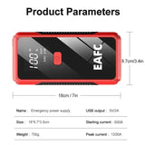 EAFC 12V Car Jump Starter Power Bank Portable Car Battery Booster Charger Starting Device Auto Emergency Start-up Lighting Ju